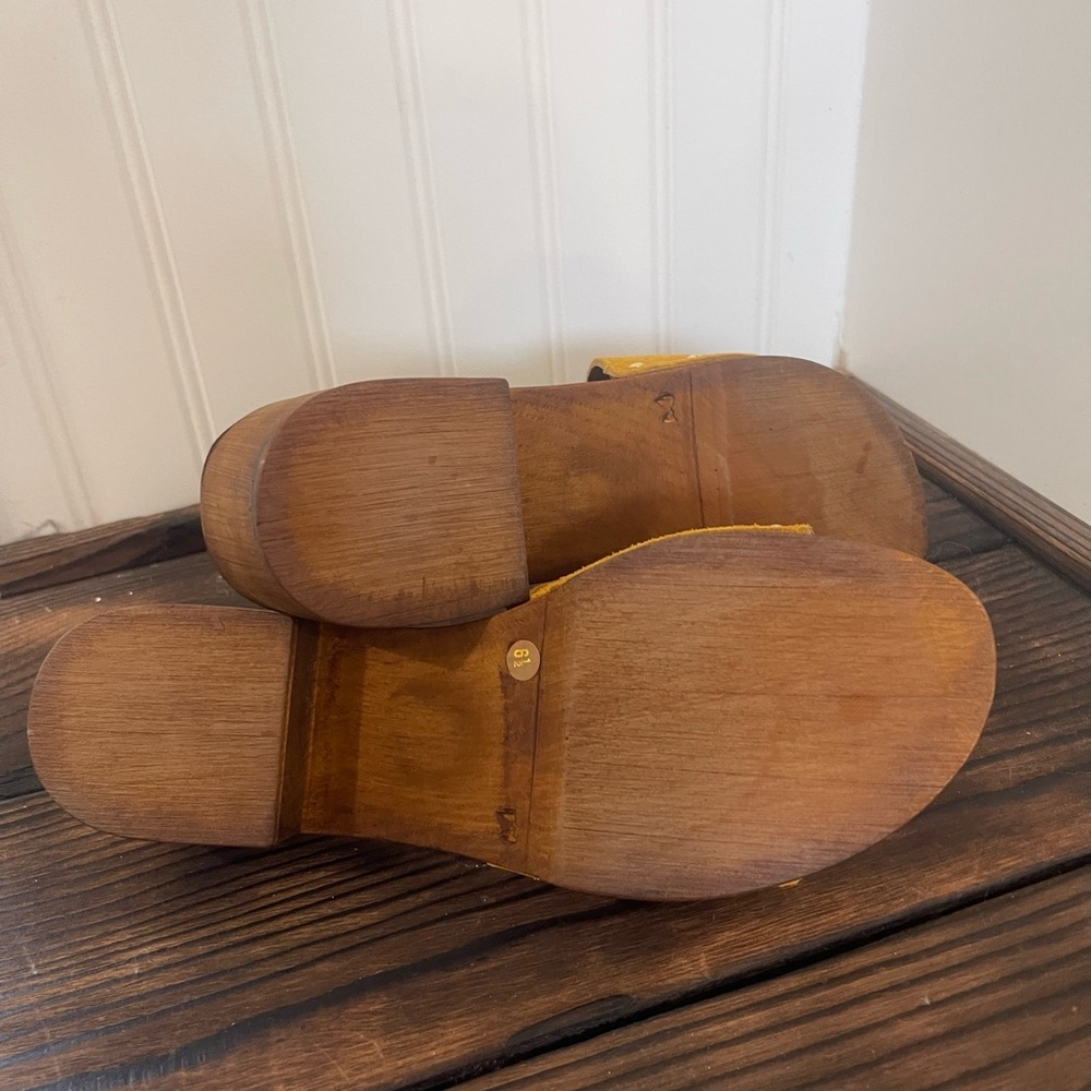 Seychelles Mustard Suede Slide Sandals - Picture 7 of 8